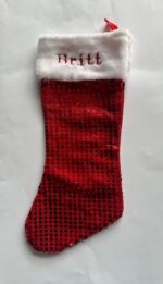 Kerst sok geborduurd