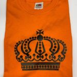 Oranje shirt met tekst