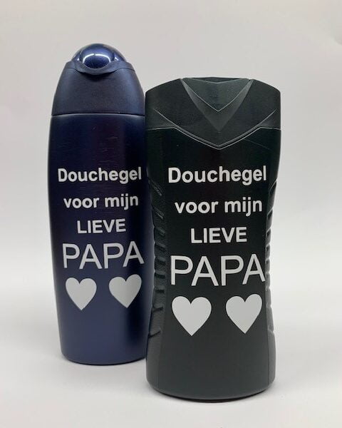 Douchegel met tekst