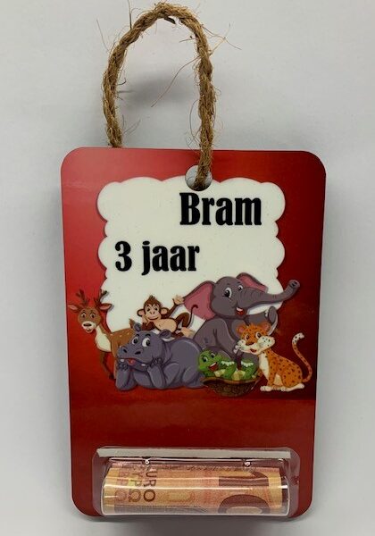 Bordje met opdruk om geld te geven