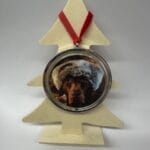 Draaiende kerstbal aan 2 zijde bedrukt