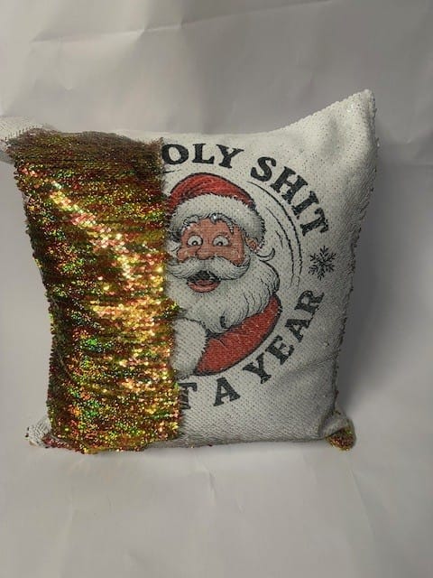 kussen kerstman1 Pailletten kussenhoes - Afbeelding 1